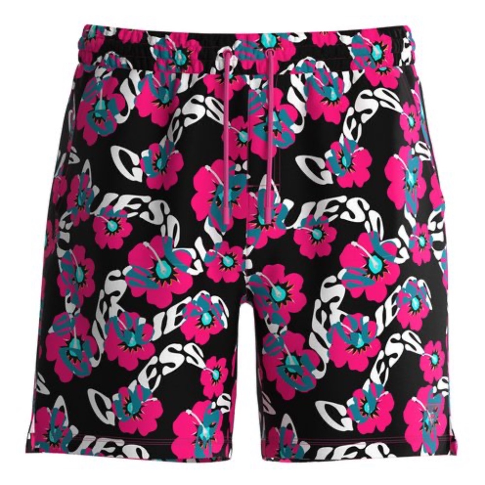 GUESS  Eco Hibiscus Logo Print Shorts